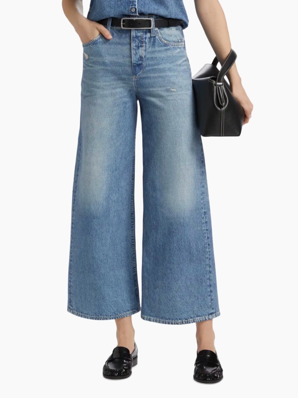 rag & bone Light Blue Wide-Leg Miramar Sophie Ankle Jeans Sz. 34